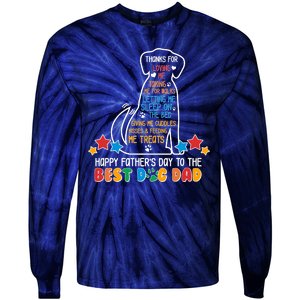 Happy Father's Dad To The Best Dog Dad Tie-Dye Long Sleeve Shirt