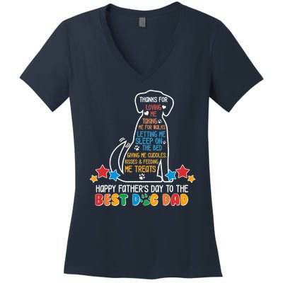 Happy Father's Dad To The Best Dog Dad Women's V-Neck T-Shirt