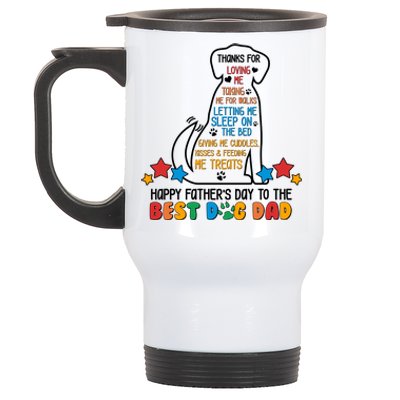 Happy Father's Dad To The Best Dog Dad Stainless Steel Travel Mug