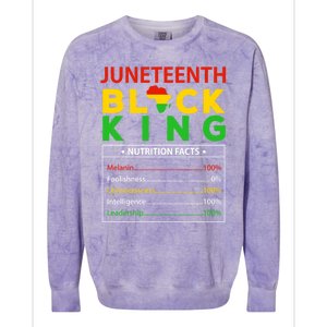 Happy FatherS Day Junenth Black King Nutrition Facts Cute Gift Colorblast Crewneck Sweatshirt