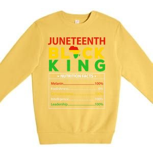 Happy FatherS Day Junenth Black King Nutrition Facts Cute Gift Premium Crewneck Sweatshirt