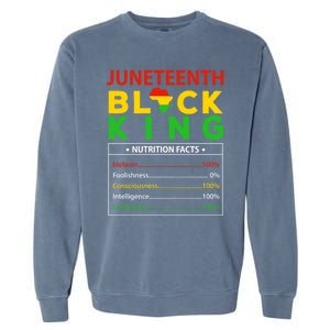 Happy FatherS Day Junenth Black King Nutrition Facts Cute Gift Garment-Dyed Sweatshirt