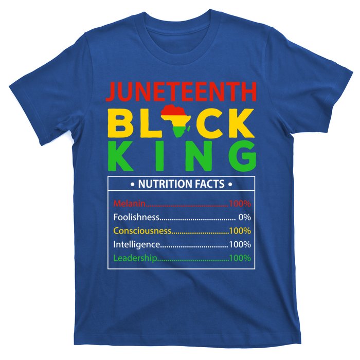 Happy FatherS Day Junenth Black King Nutrition Facts Cute Gift T-Shirt