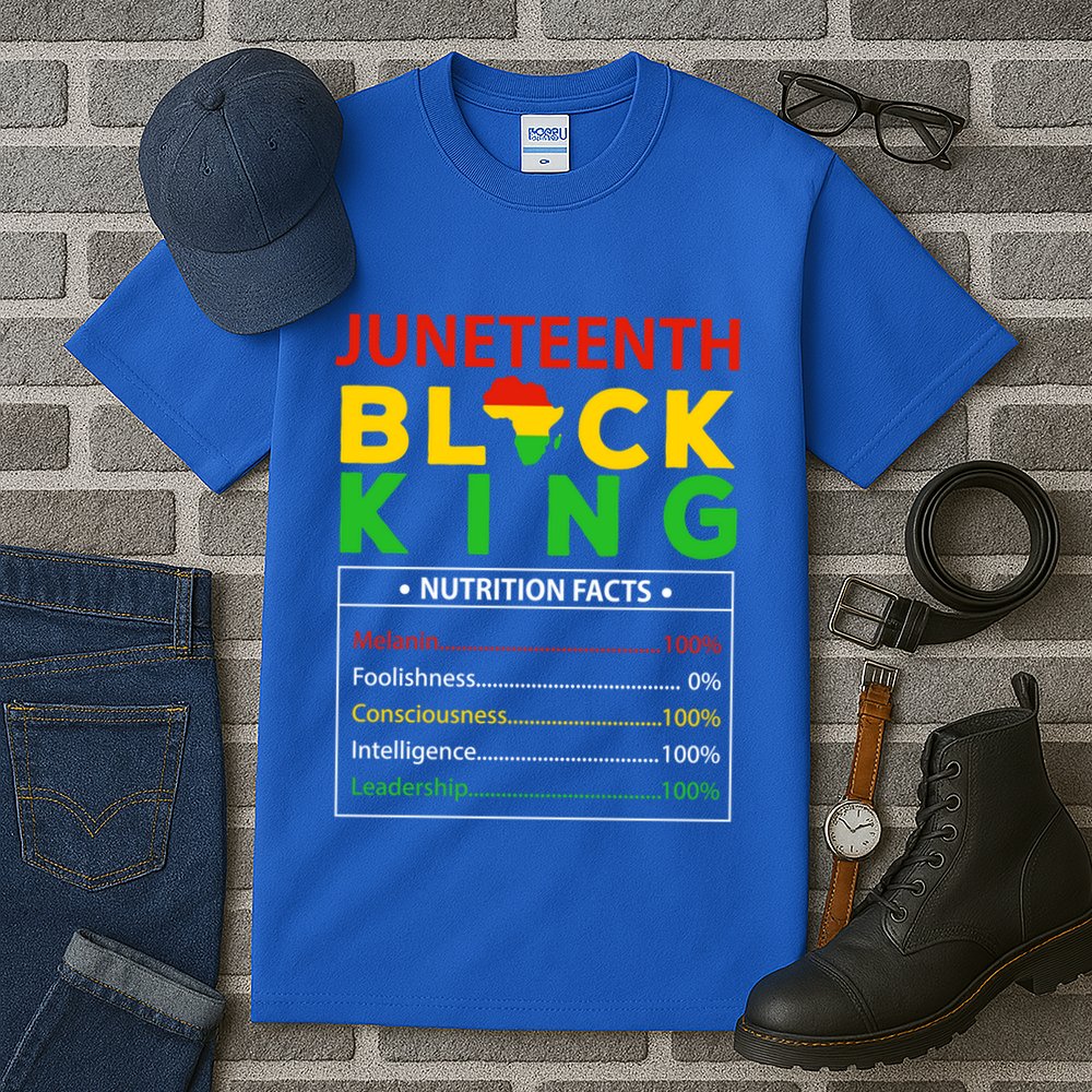 Happy FatherS Day Junenth Black King Nutrition Facts Cute Gift Tall T-Shirt