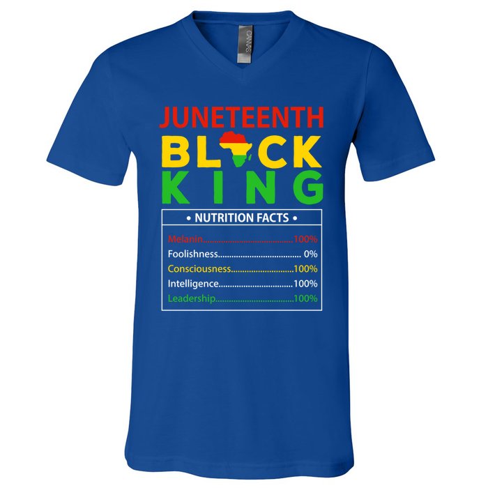 Happy FatherS Day Junenth Black King Nutrition Facts Cute Gift V-Neck T-Shirt