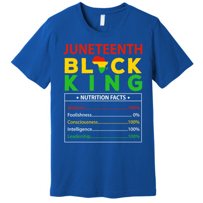 Happy FatherS Day Junenth Black King Nutrition Facts Cute Gift Premium T-Shirt