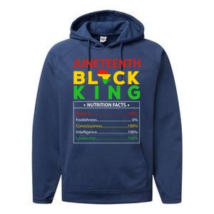 Happy FatherS Day Junenth Black King Nutrition Facts Cute Gift Performance Fleece Hoodie