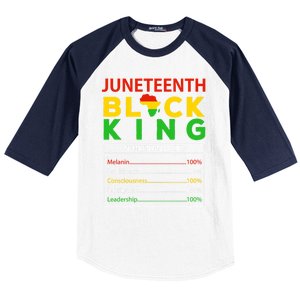 Happy FatherS Day Junenth Black King Nutrition Facts Cute Gift Baseball Sleeve Shirt