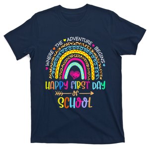 Happy First Day Of School Teachers Back To School Rainbow T-Shirt