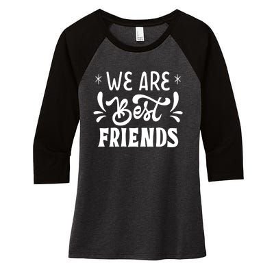 Happy Friendship Day Celebration Graphic Women's Tri-Blend 3/4-Sleeve Raglan Shirt