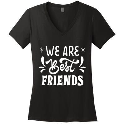 Happy Friendship Day Celebration Graphic Women's V-Neck T-Shirt