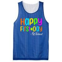 Happy First Day Of School Teacher Back To School Student Mesh Reversible Basketball Jersey Tank