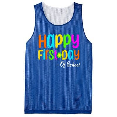 Happy First Day Of School Teacher Back To School Student Mesh Reversible Basketball Jersey Tank