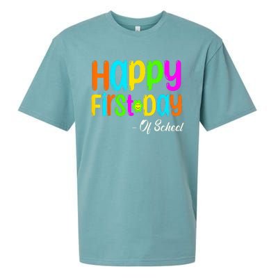 Happy First Day Of School Teacher Back To School Student Sueded Cloud Jersey T-Shirt