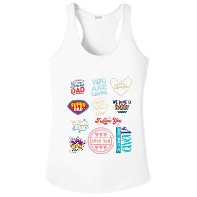 Happy Father's Day super dad cute husband or daddy gift  Ladies PosiCharge Competitor Racerback Tank