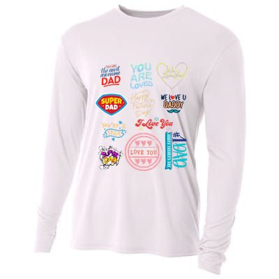 Happy Father's Day super dad cute husband or daddy gift  Cooling Performance Long Sleeve Crew