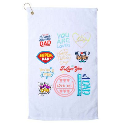 Happy Father's Day super dad cute husband or daddy gift  Golf Towel