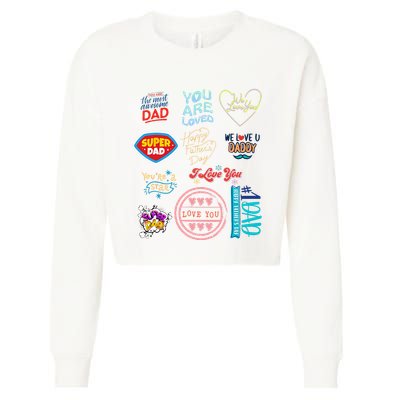 Happy Father's Day super dad cute husband or daddy gift  Cropped Pullover Crew