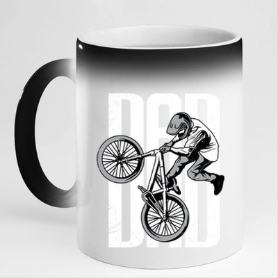 Happy FatherS Day Cycling Dad Mountain Biking Bmx Meaningful Gift 11oz Black Color Changing Mug