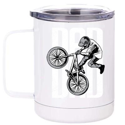 Happy FatherS Day Cycling Dad Mountain Biking Bmx Meaningful Gift 12 oz Stainless Steel Tumbler Cup