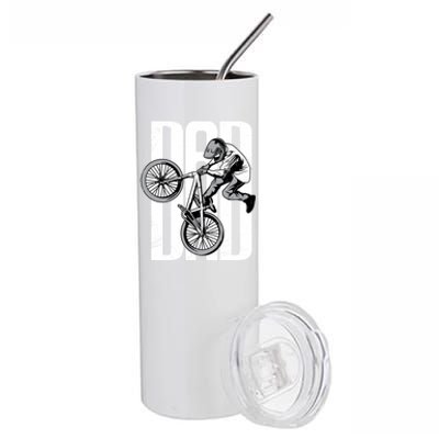 Happy FatherS Day Cycling Dad Mountain Biking Bmx Meaningful Gift Stainless Steel Tumbler