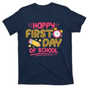 Happy First Day Of School Leopard Teacher Back To School T-Shirt