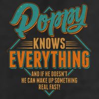 Happy Fathers Day Poppy Knows Everything Adult Drive Performance Visor