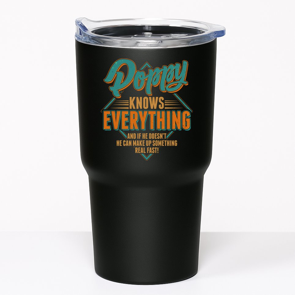 Happy Fathers Day Poppy Knows Everything Tumbler