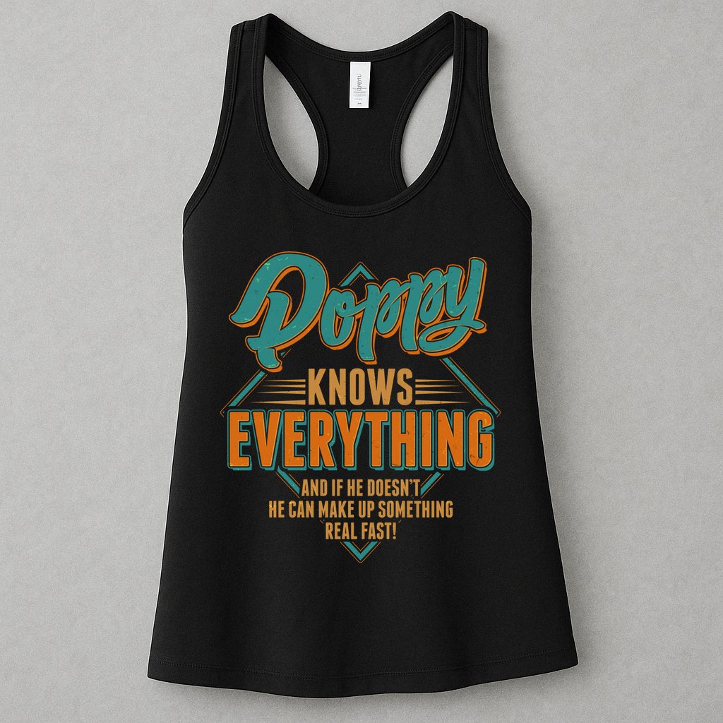 Happy Fathers Day Poppy Knows Everything Womens Tank Top