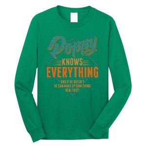 Happy Fathers Day Poppy Knows Everything Long Sleeve Shirt