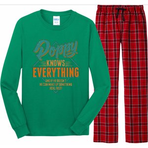 Happy Fathers Day Poppy Knows Everything Long Sleeve Pajama Set