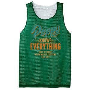 Happy Fathers Day Poppy Knows Everything Mesh Reversible Basketball Jersey Tank