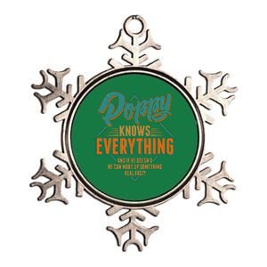 Happy Fathers Day Poppy Knows Everything Metallic Star Ornament