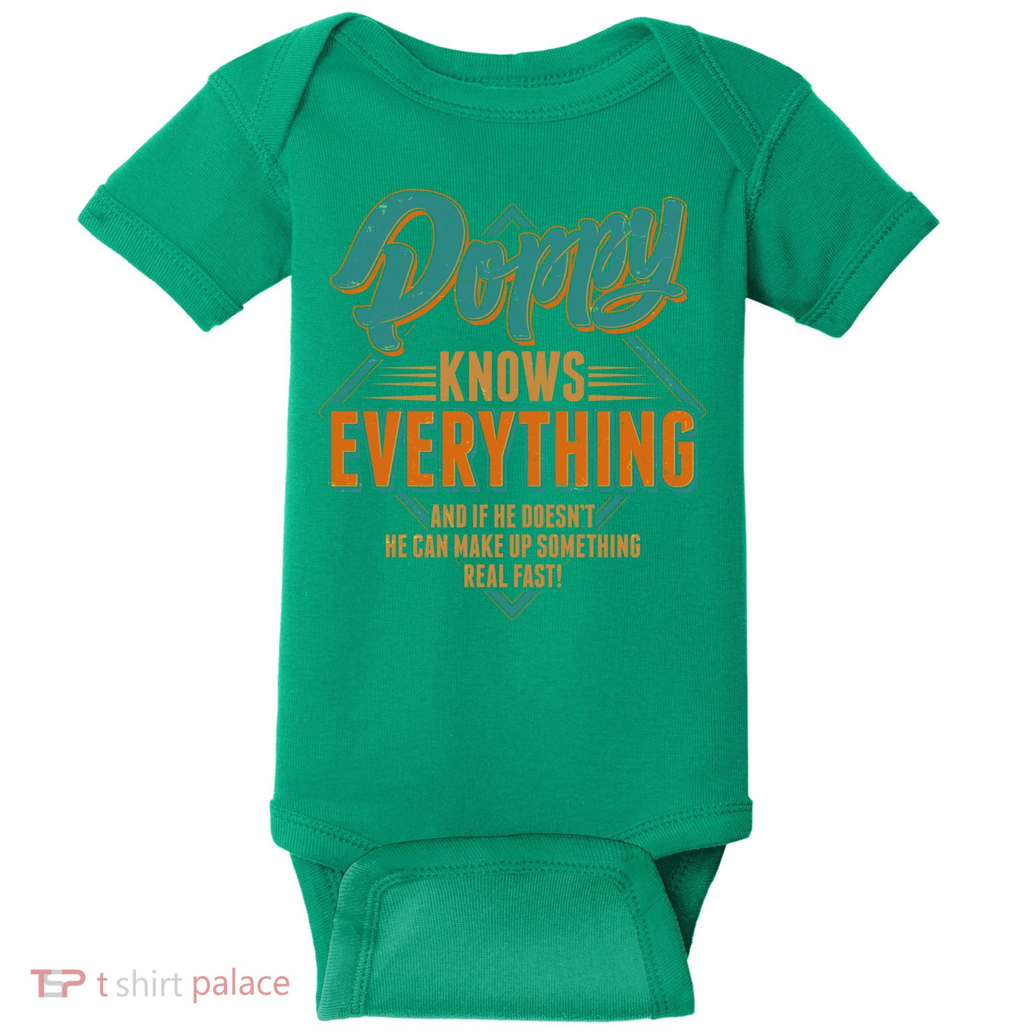 Happy Fathers Day Poppy Knows Everything Baby Bodysuit