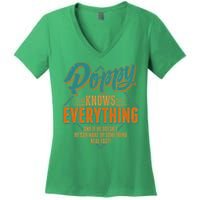 Happy Fathers Day Poppy Knows Everything Women's V-Neck T-Shirt