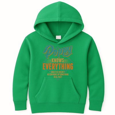 Happy Fathers Day Poppy Knows Everything Kids Hoodie