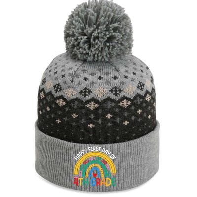 Happy First Day Of 4Th Grade Rainbow Team Fourth Grade Funny Gift The Baniff Cuffed Pom Beanie