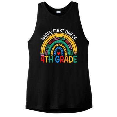 Happy First Day Of 4Th Grade Rainbow Team Fourth Grade Funny Gift Ladies PosiCharge Tri-Blend Wicking Tank