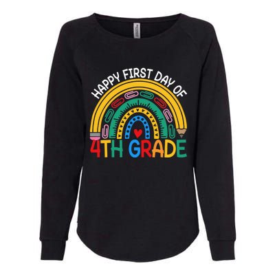 Happy First Day Of 4Th Grade Rainbow Team Fourth Grade Funny Gift Womens California Wash Sweatshirt