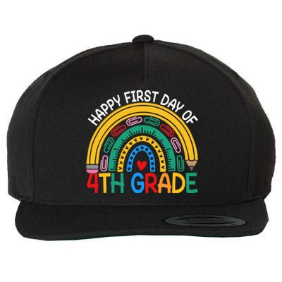 Happy First Day Of 4Th Grade Rainbow Team Fourth Grade Funny Gift Wool Snapback Cap