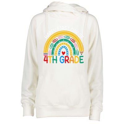 Happy First Day Of 4Th Grade Rainbow Team Fourth Grade Funny Gift Womens Funnel Neck Pullover Hood