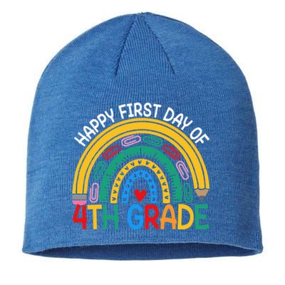 Happy First Day Of 4Th Grade Rainbow Team Fourth Grade Funny Gift Sustainable Beanie