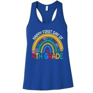 Happy First Day Of 4Th Grade Rainbow Team Fourth Grade Funny Gift Women's Racerback Tank