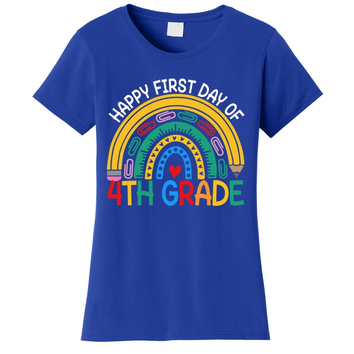 Happy First Day Of 4Th Grade Rainbow Team Fourth Grade Funny Gift Women's T-Shirt