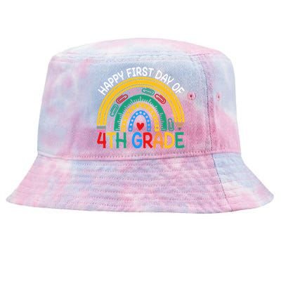 Happy First Day Of 4Th Grade Rainbow Team Fourth Grade Funny Gift Tie-Dyed Bucket Hat