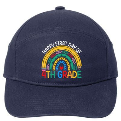 Happy First Day Of 4Th Grade Rainbow Team Fourth Grade Funny Gift 7-Panel Snapback Hat