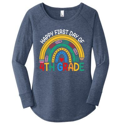 Happy First Day Of 4Th Grade Rainbow Team Fourth Grade Funny Gift Women's Perfect Tri Tunic Long Sleeve Shirt