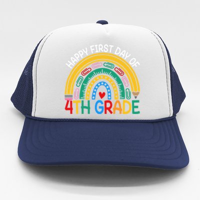 Happy First Day Of 4Th Grade Rainbow Team Fourth Grade Funny Gift Trucker Hat