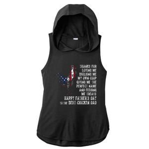 Happy FatherS Day To The Best Chicken Dad Ladies PosiCharge Tri-Blend Wicking Draft Hoodie Tank