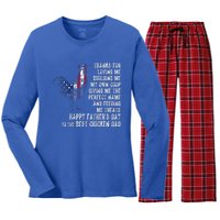 Happy FatherS Day To The Best Chicken Dad Women's Long Sleeve Flannel Pajama Set 